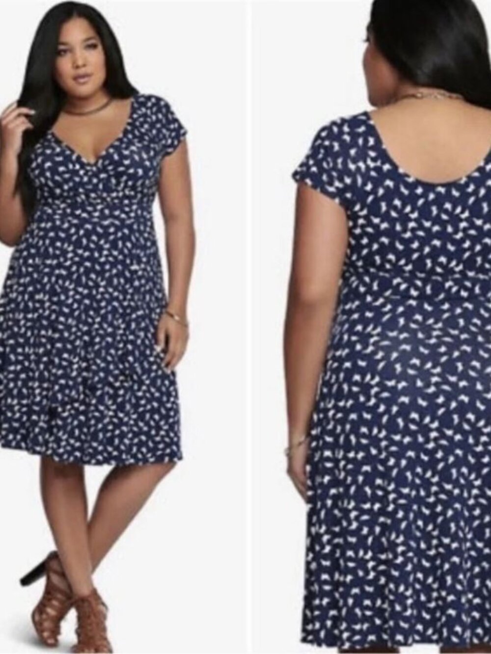 NWT Torrid Navy Blue Butterfly Printed Dress